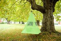 Flyvende telt, grøn - Med trampolin bund