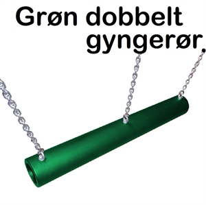 Dobbelt gynge - gyngerør i grøn gummi (100 cm.) med 200 cm. kæder (3 stk.)