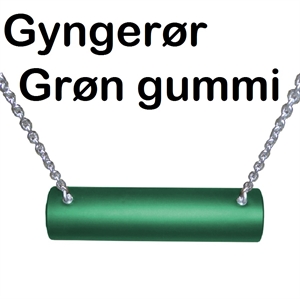 Gyngerør i grøn gummi. Godkendt til offentlig legeplads