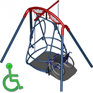 Kørestolsgynge - kørestol gyngestativ - godkendt gynge